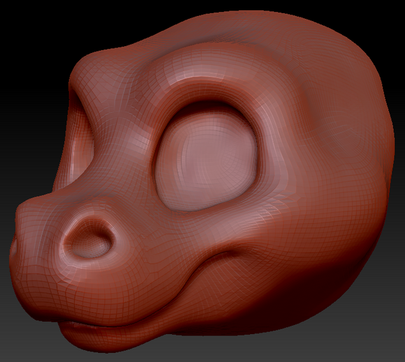 Gender Neutral Toony Round-nosed Dragon Head Base Variant 2