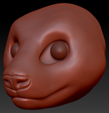 Realistic Giant Panda Head Base
