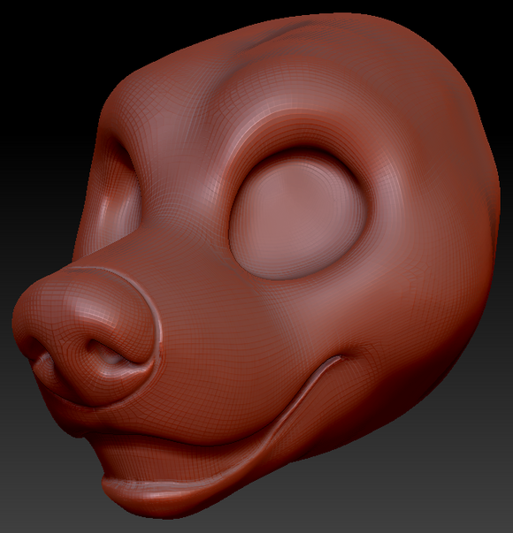 Gender Neutral Toony Bear Static Jaw Head Base Variant 1