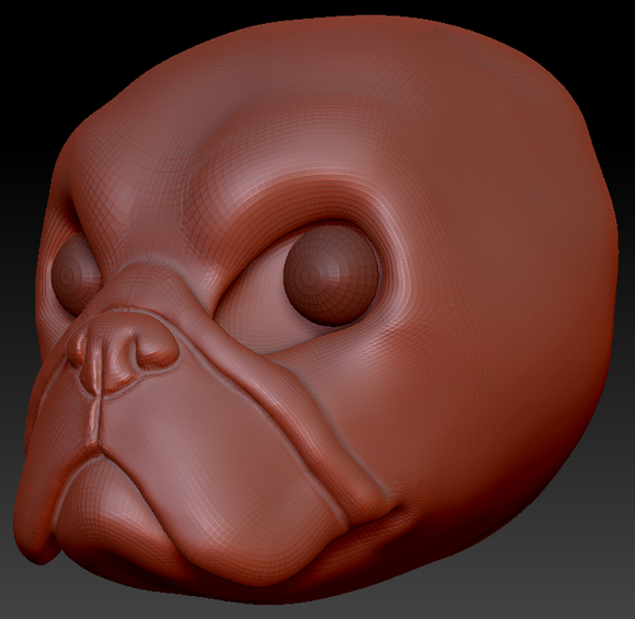 Realistic Pug Head Base