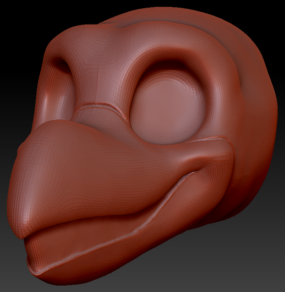 Gender Neutral Toony Bird Static Jaw Head Base Variant 2