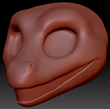 Western Kemono Anole Lizard Static Jaw Head Base