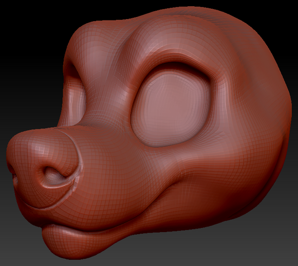 Feminine Toony Large Canine Head Base Variant 2