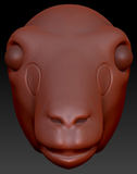 Realistic Goat/Sheep Static Jaw Head Base Variant 1