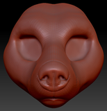 Feminine Black Bear Head Base