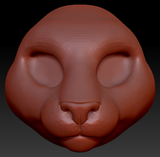 Feminine Oriental Shorthair Cat Head Base