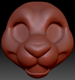 Feminine Toony Big Cat Static Jaw Head Base Variant 2