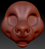 Feminine Toony Large Canine Static Jaw Head Base Variant 1
