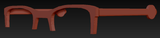 Half Rim Rectangular Glasses W/ Arms