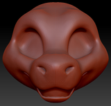 Gender Neutral Toony Round-nosed Dragon Static Jaw Head Base Variant 1