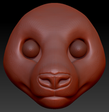 Realistic Giant Panda Head Base