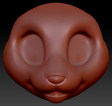 Western Kemono Somali Cat Static Jaw Head Base Variant 1