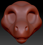 Feminine Toony Raptor Static Jaw Head Base Variant 2