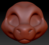 Gender Neutral Toony Round-nosed Dragon Head Base Variant 1
