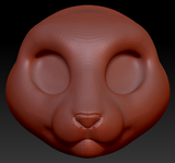 Western Kemono Oriental Shorthair Cat Head Base