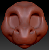Feminine Toony Round-nosed Dragon Head Base Variant 1