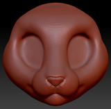 Western Kemono Oriental Shorthair Cat Head Base Variant 1