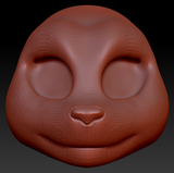 Feminine Toony Cat-Dog Head Base