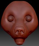 Realistic Black Bear Static Jaw Head Base