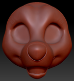 Feminine Toony Small Canine Static Jaw Head Base Variant 1