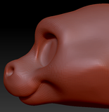 Feminine Toony Round-nosed Dragon Head Base Variant 1
