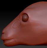 Realistic Goat/Sheep Static Jaw Head Base