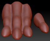 6.4" Wide Sergal/Reptile Small Foam Paw Set