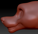 Gender Neutral Toony Large Canine Static Jaw Head Base Variant 2