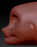 Gender Neutral Toony Small Cat Head Base Variant 1