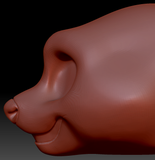 Gender Neutral Toony Red Panda Static Jaw Head Base Variant 1