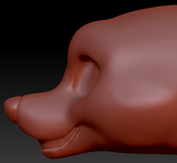 Feminine Toony Small Canine Static Jaw Head Base Variant 1