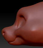Gender Neutral Toony Round-nosed Dragon Head Base Variant 1