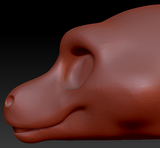 Feminine Toony Raptor Static Jaw Head Base Variant 2