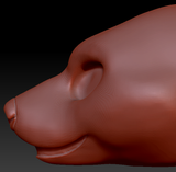 Feminine Black Bear Static Jaw Head Base