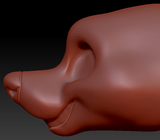 Gender Neutral Toony Large Canine Static Jaw Head Base Variant 4
