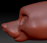 Feminine Toony Large Canine Static Jaw Head Base Variant 1