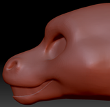 Gender Neutral Round-nosed Dragon Static Jaw Head Base