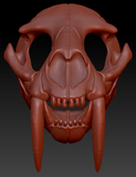 Large Saber Feline Skull