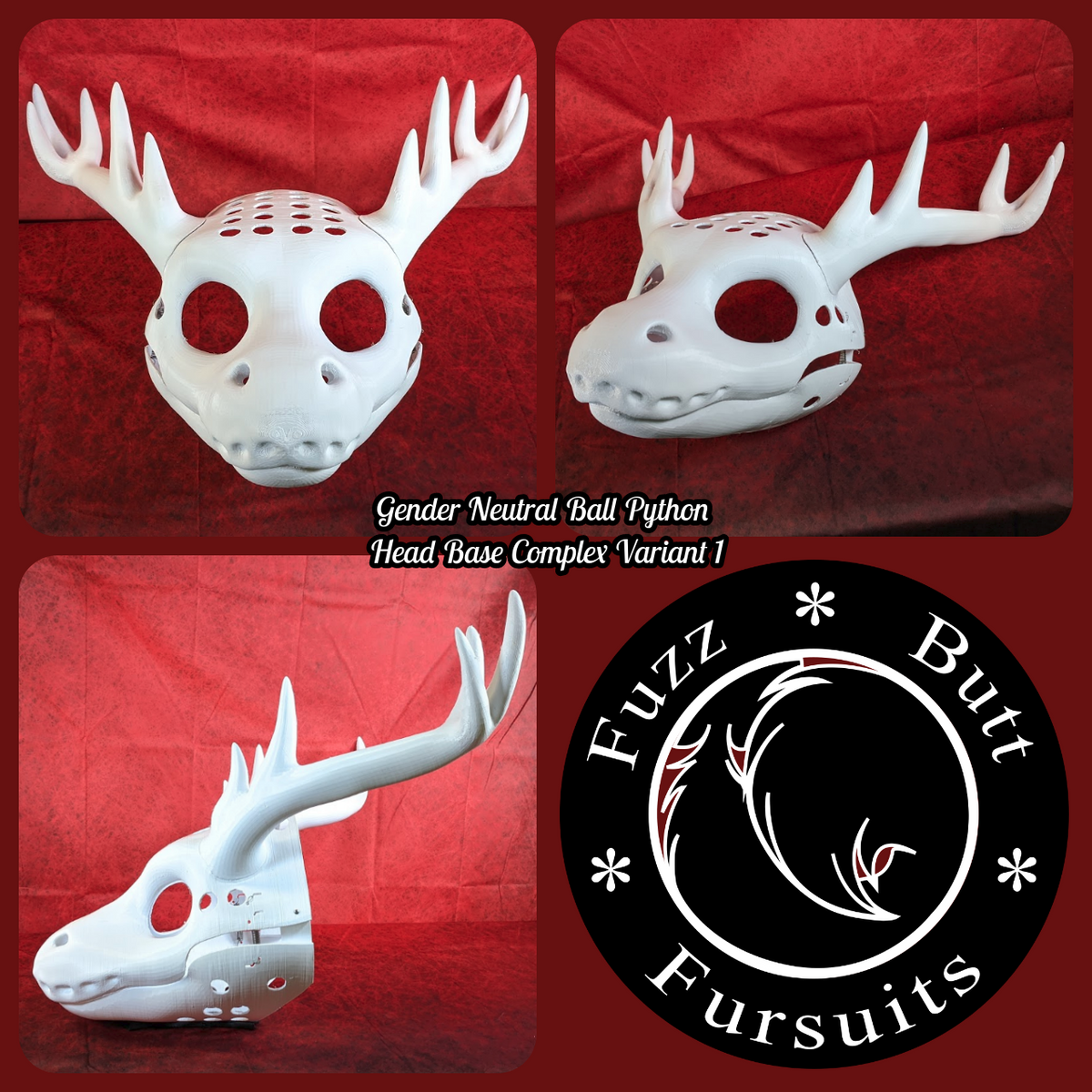 Ball Python Gender Using Head Gender Neutral Ball Python Head Base Complex Variant 1 · FuzzButt Fursuits