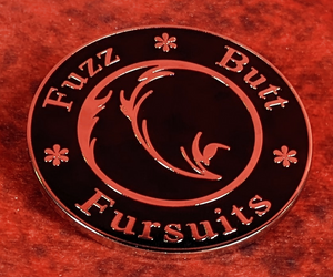 FuzzButt Fursuit Logo Enamel Pin